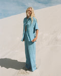 Laura Elastic Waist Pants - Blue Drift