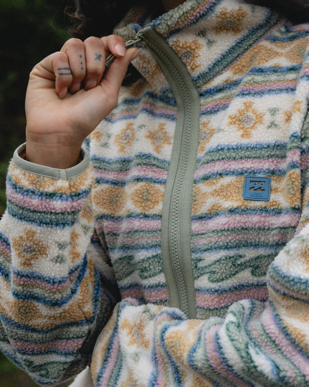 A/Div Rock Jetty Mock Neck Zip Sherpa Fleece - Whitecap