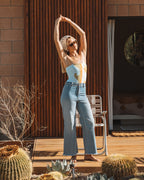 Free Fall High-Waist Denim Pants - Surf Spray