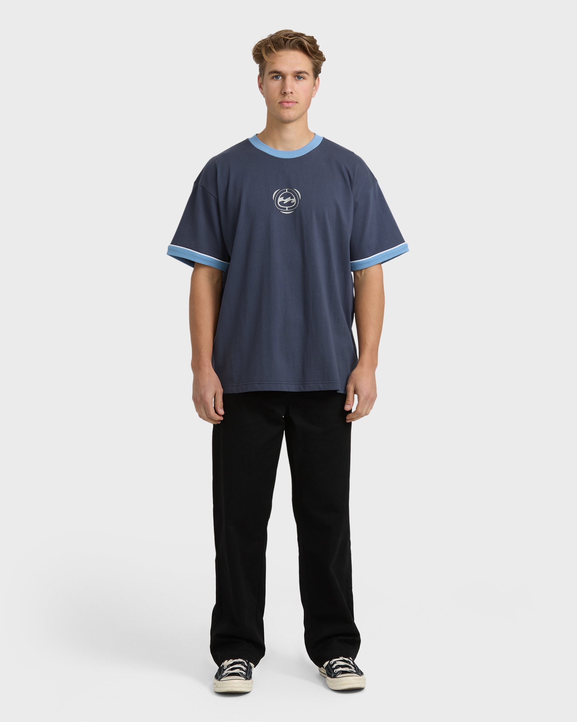 Spec Ringer Short Sleeve T-Shirt - Vintage Navy