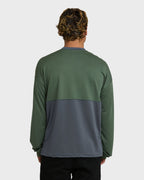 Deep Fake Crew Long Sleeve Knit Top - Hunter Green