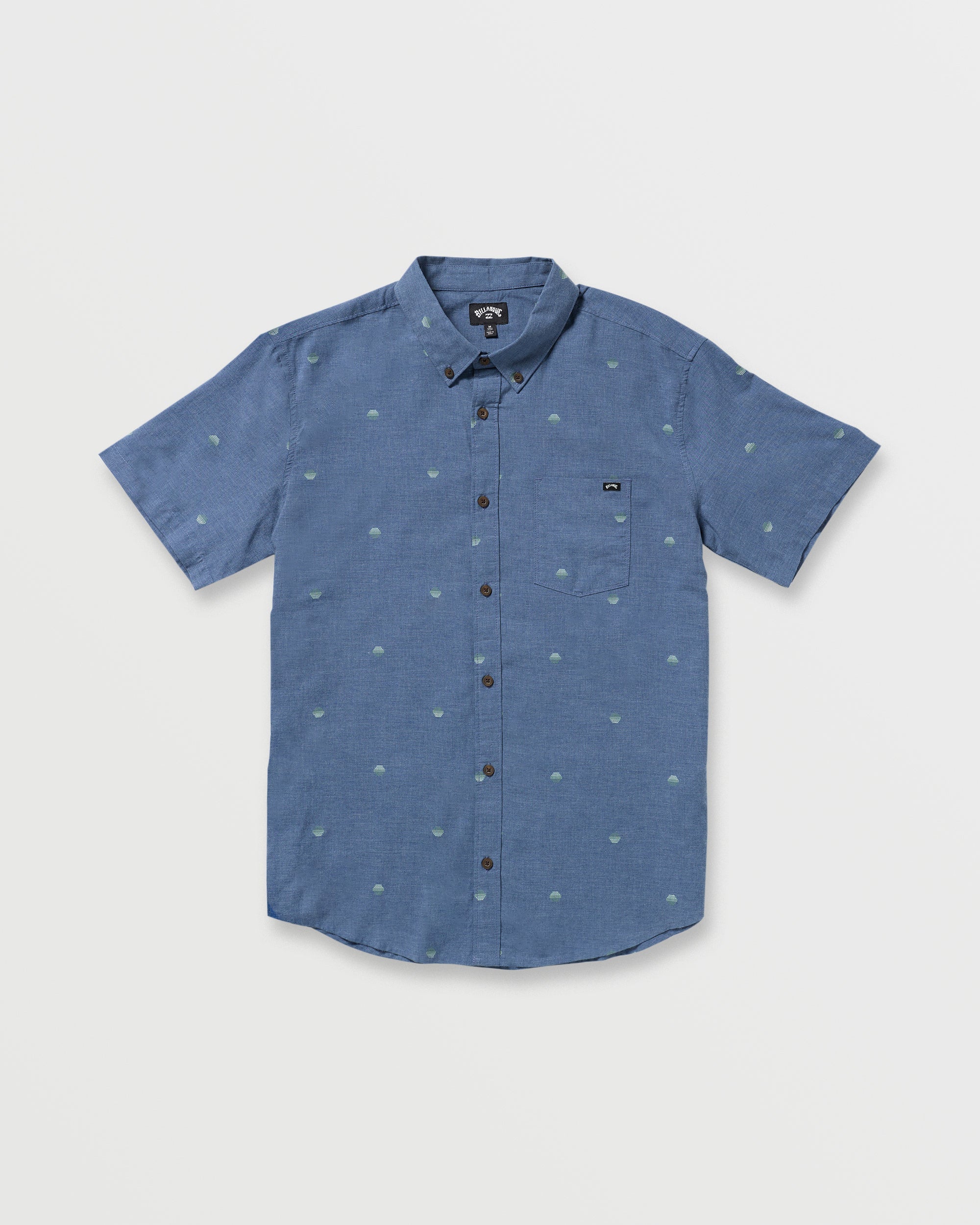 All Day Jacquard Short Sleeve Shirt - Deep Blue