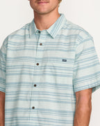 All Day Stripe Short Sleeve Shirt - Ash Blue