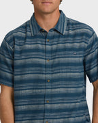 All Day Stripe Short Sleeve Shirt - Dark Denim