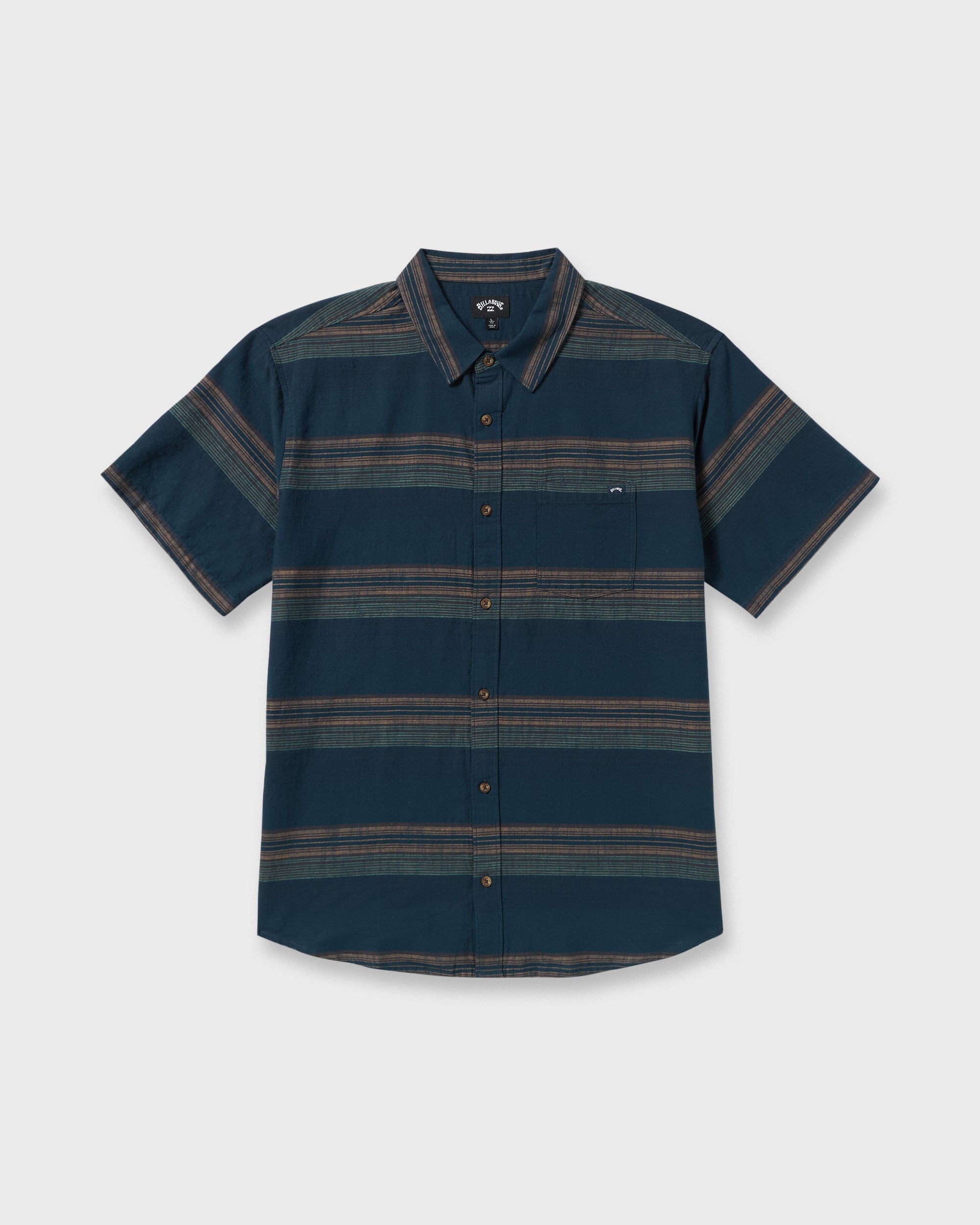 All Day Stripe Short Sleeve Shirt - Midnight