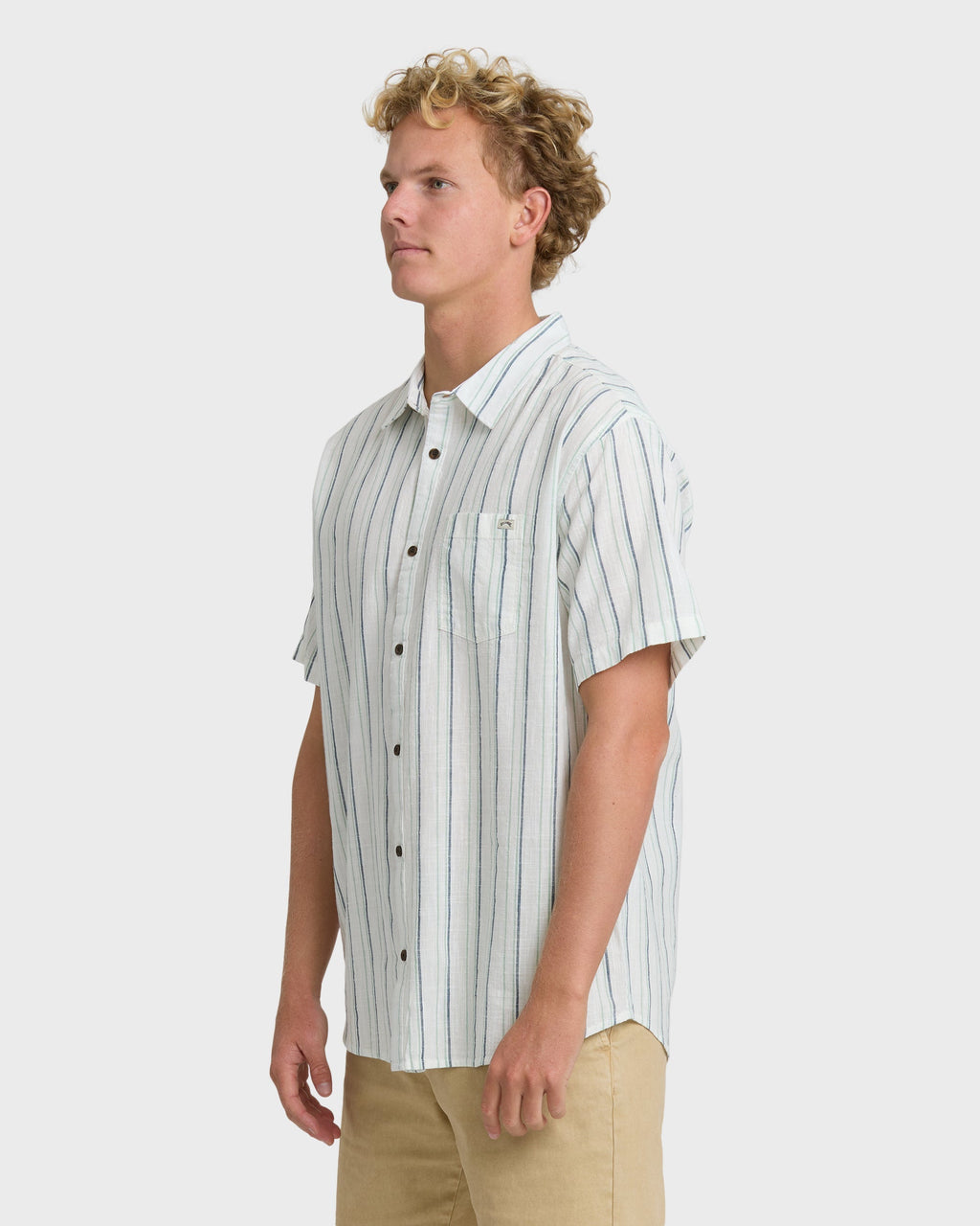 All Day Stripe Short Sleeve Shirt - Cream