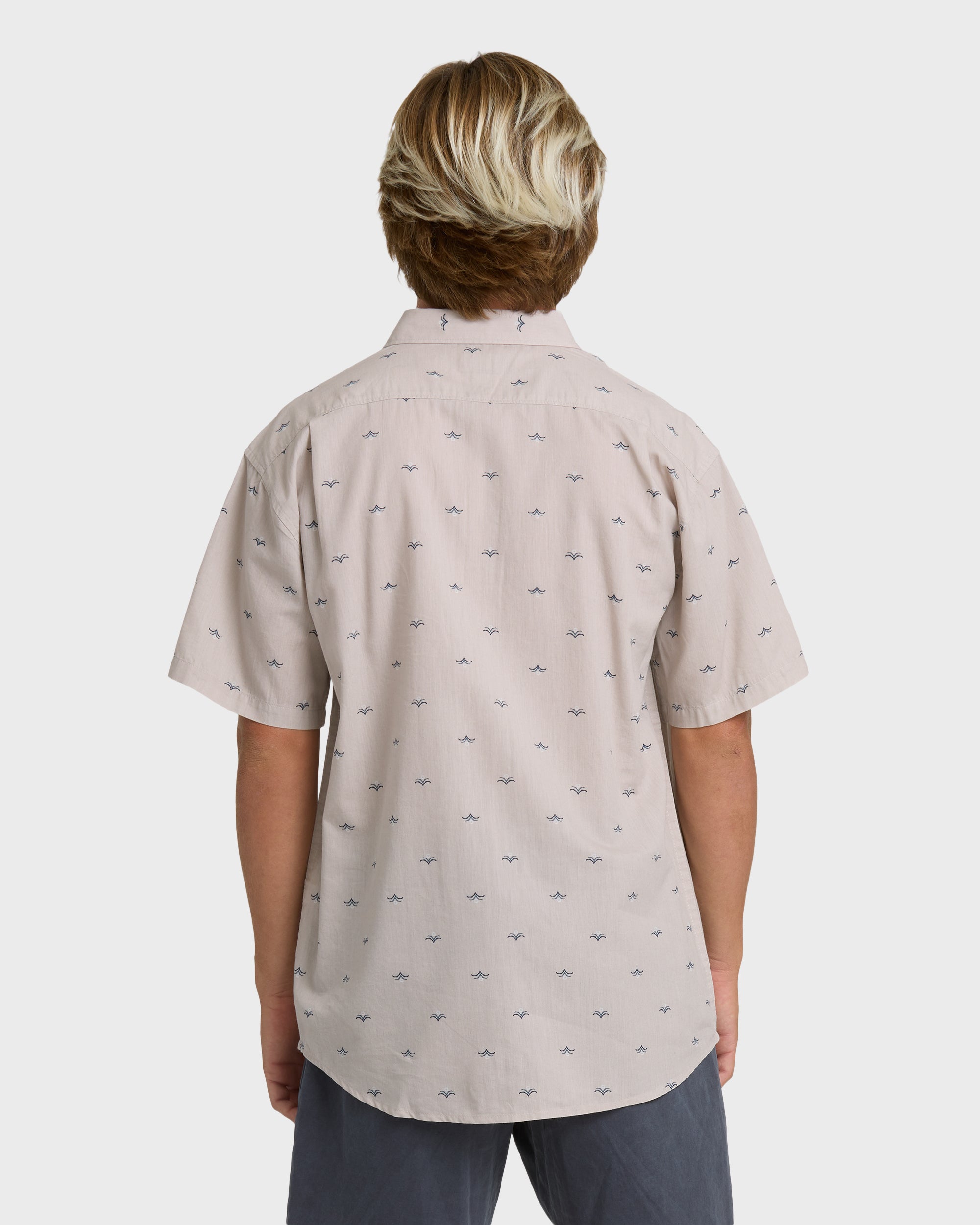 Sundays Mini Short Sleeve Woven Shirt - Ash Rose
