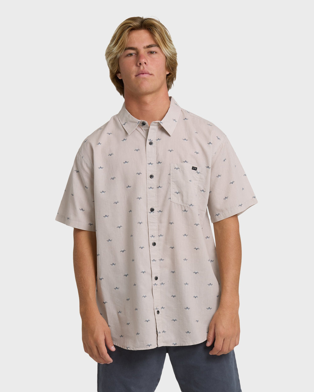 Sundays Mini Short Sleeve Woven Shirt - Ash Rose