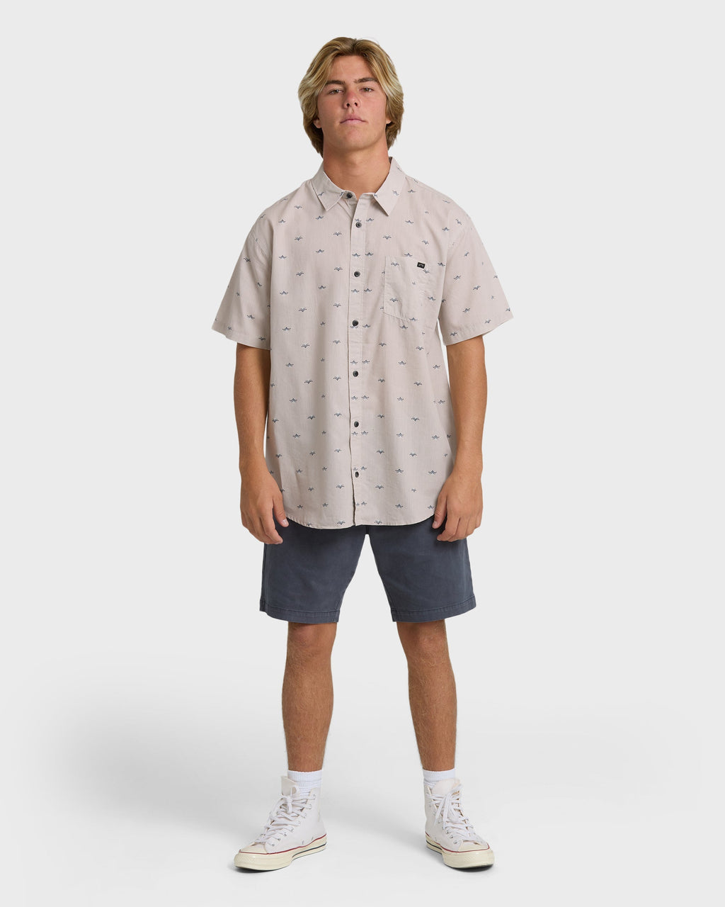 Sundays Mini Short Sleeve Woven Shirt - Ash Rose