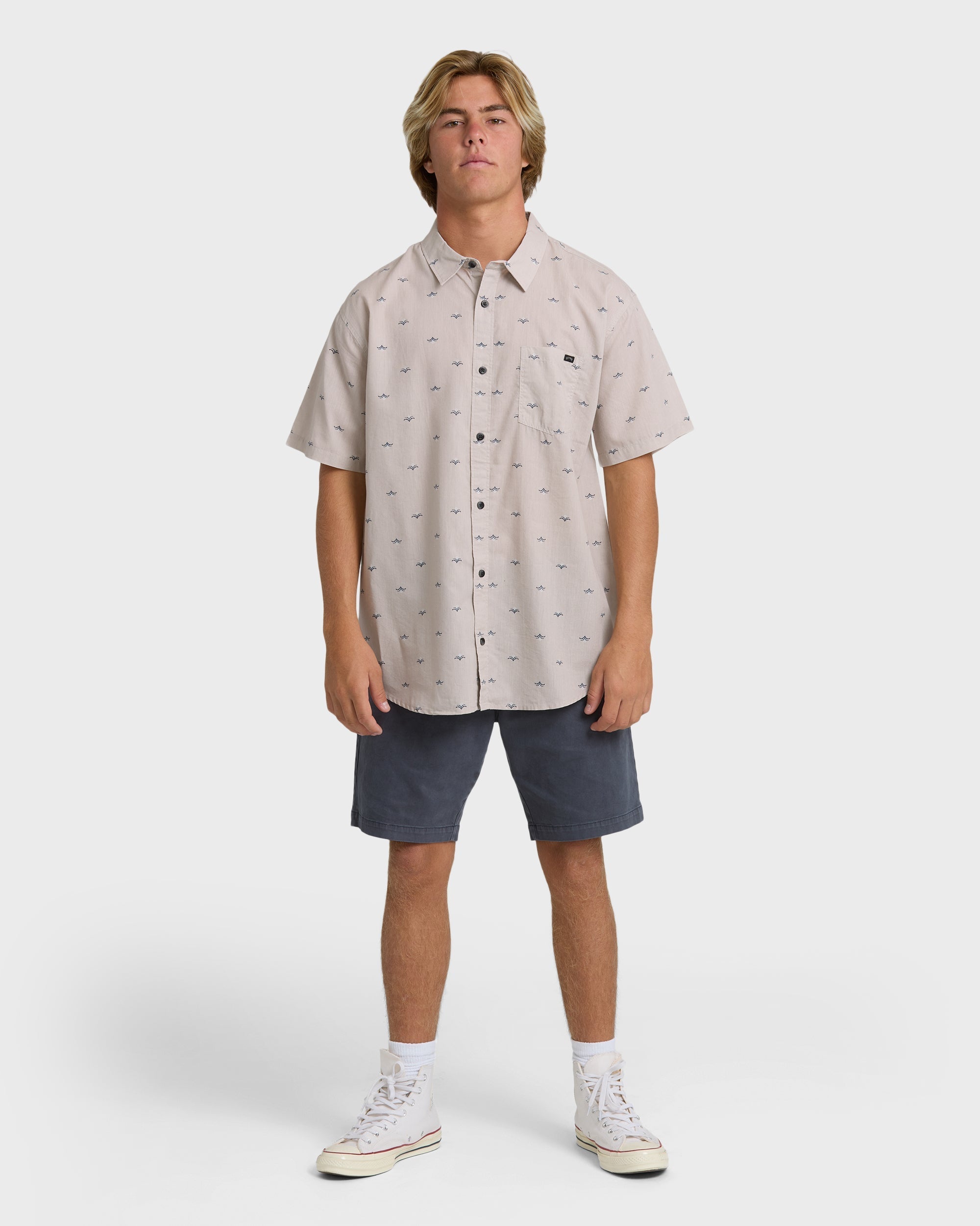 Sundays Mini Short Sleeve Woven Shirt - Ash Rose