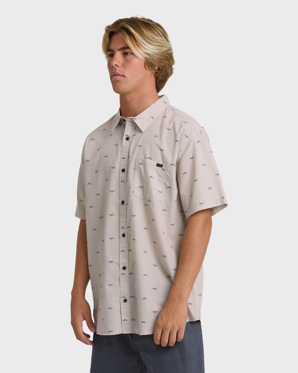 Sundays Mini Short Sleeve Woven Shirt - Ash Rose