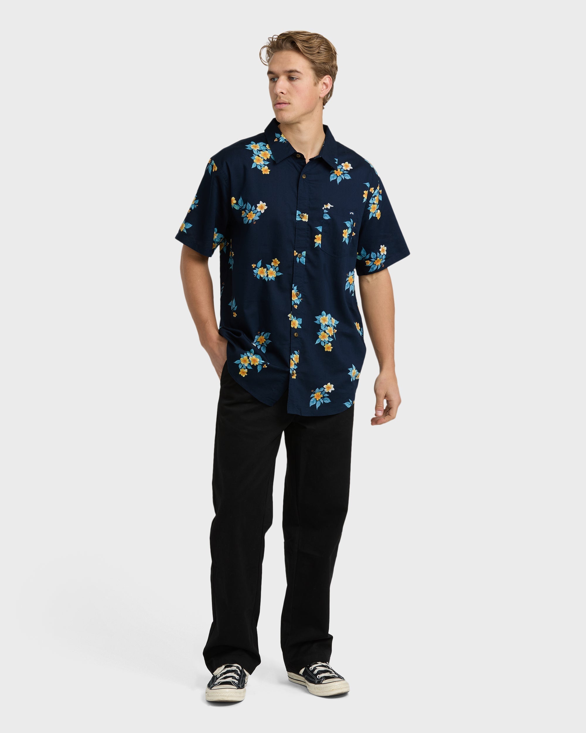 Sundays Mini Short Sleeve Woven Shirt - Navy