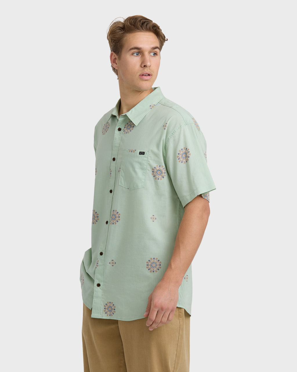 Sundays Mini Short Sleeve Woven Shirt - Seafoam