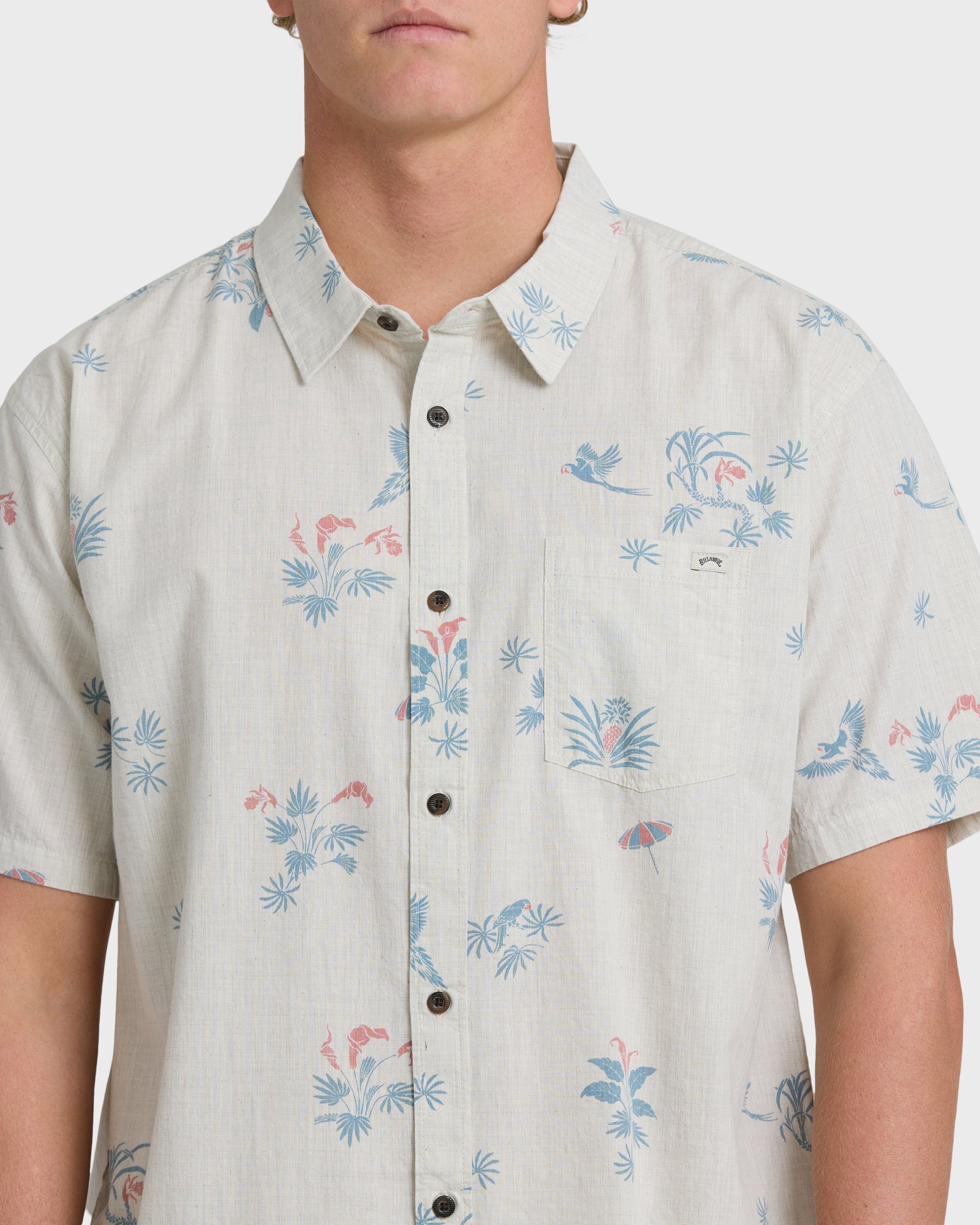 Sundays Mini Short Sleeve Woven Shirt - Stone