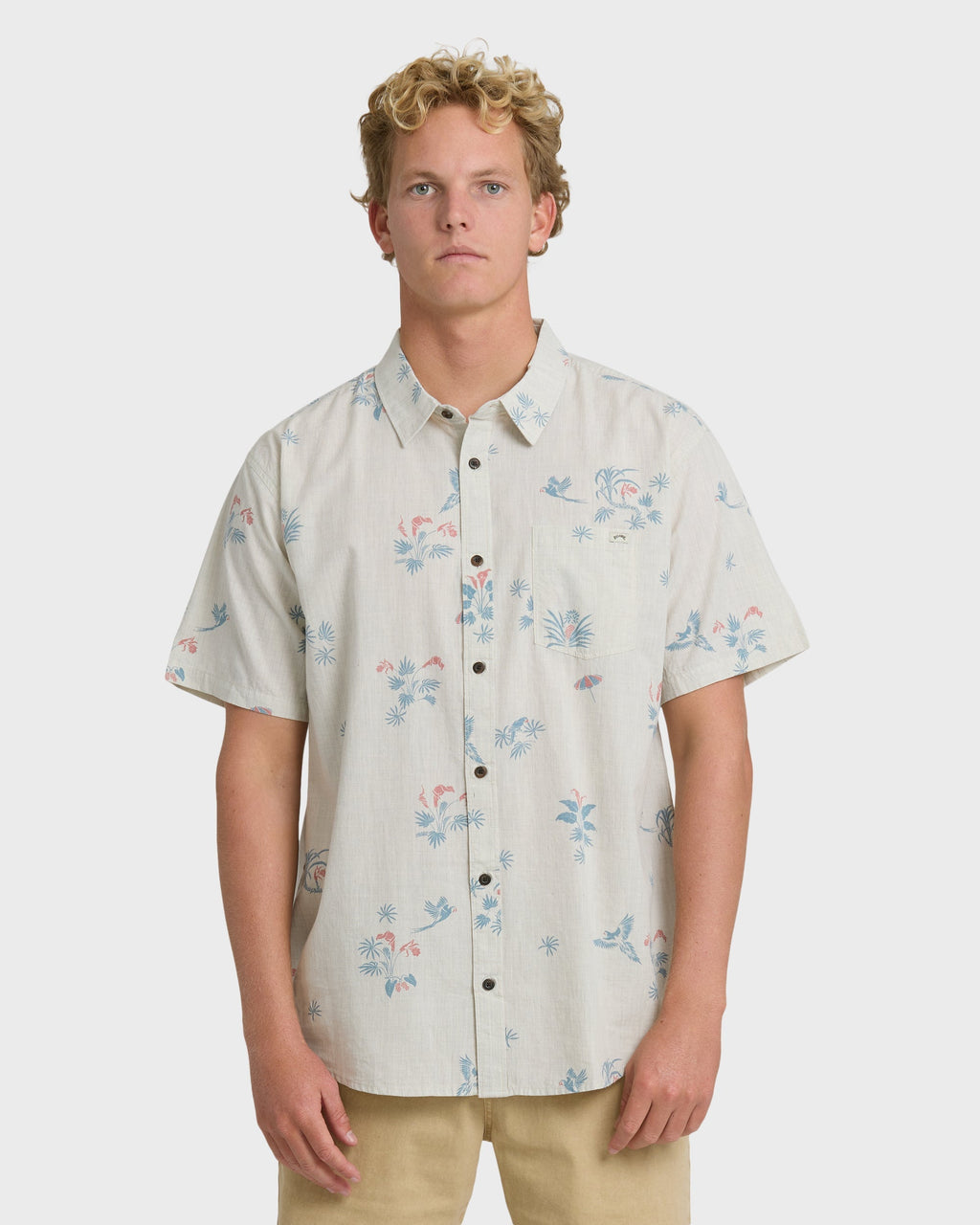 Sundays Mini Short Sleeve Woven Shirt - Stone