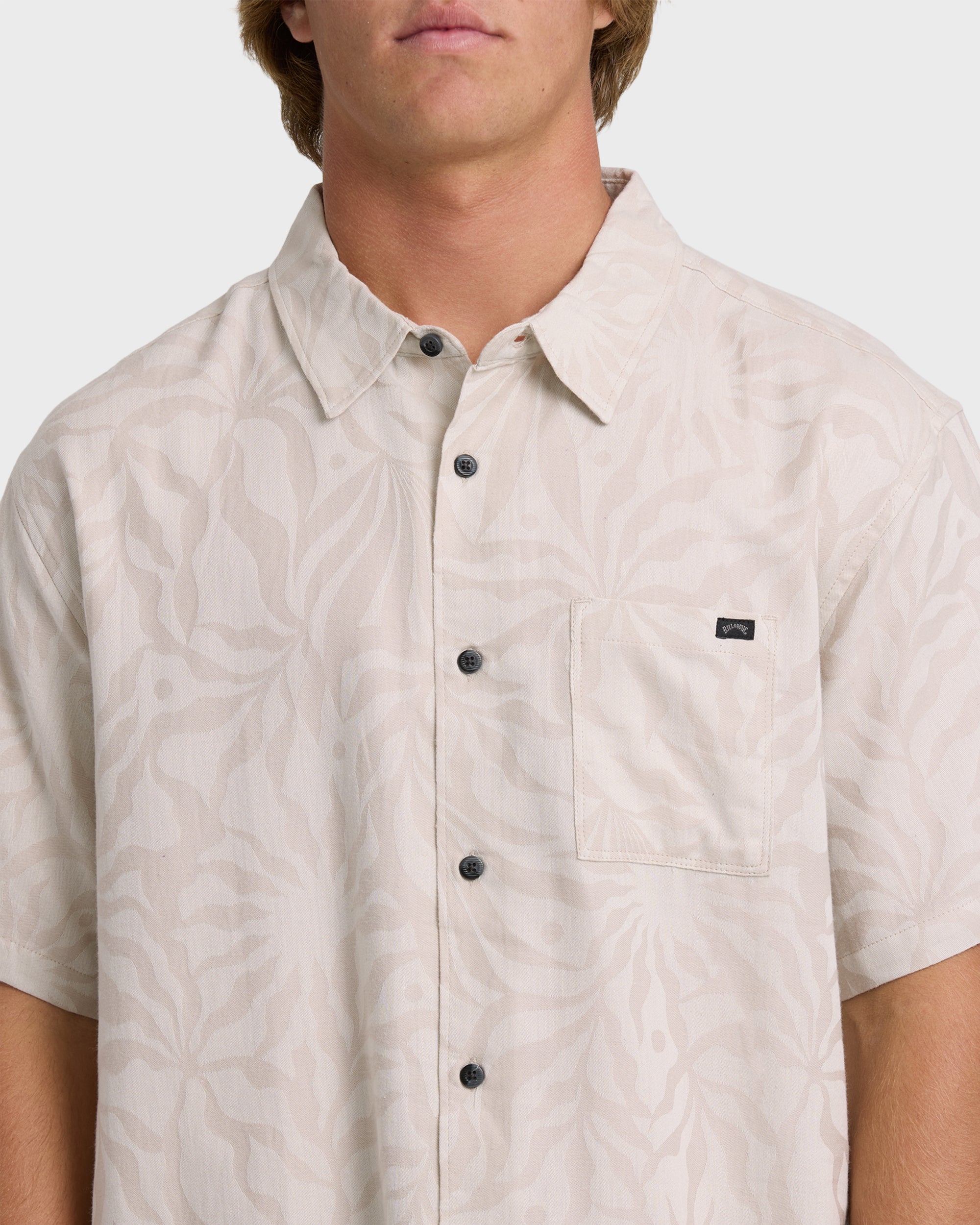 Sundays Jacquard Short Sleeve Woven Shirt - Ash