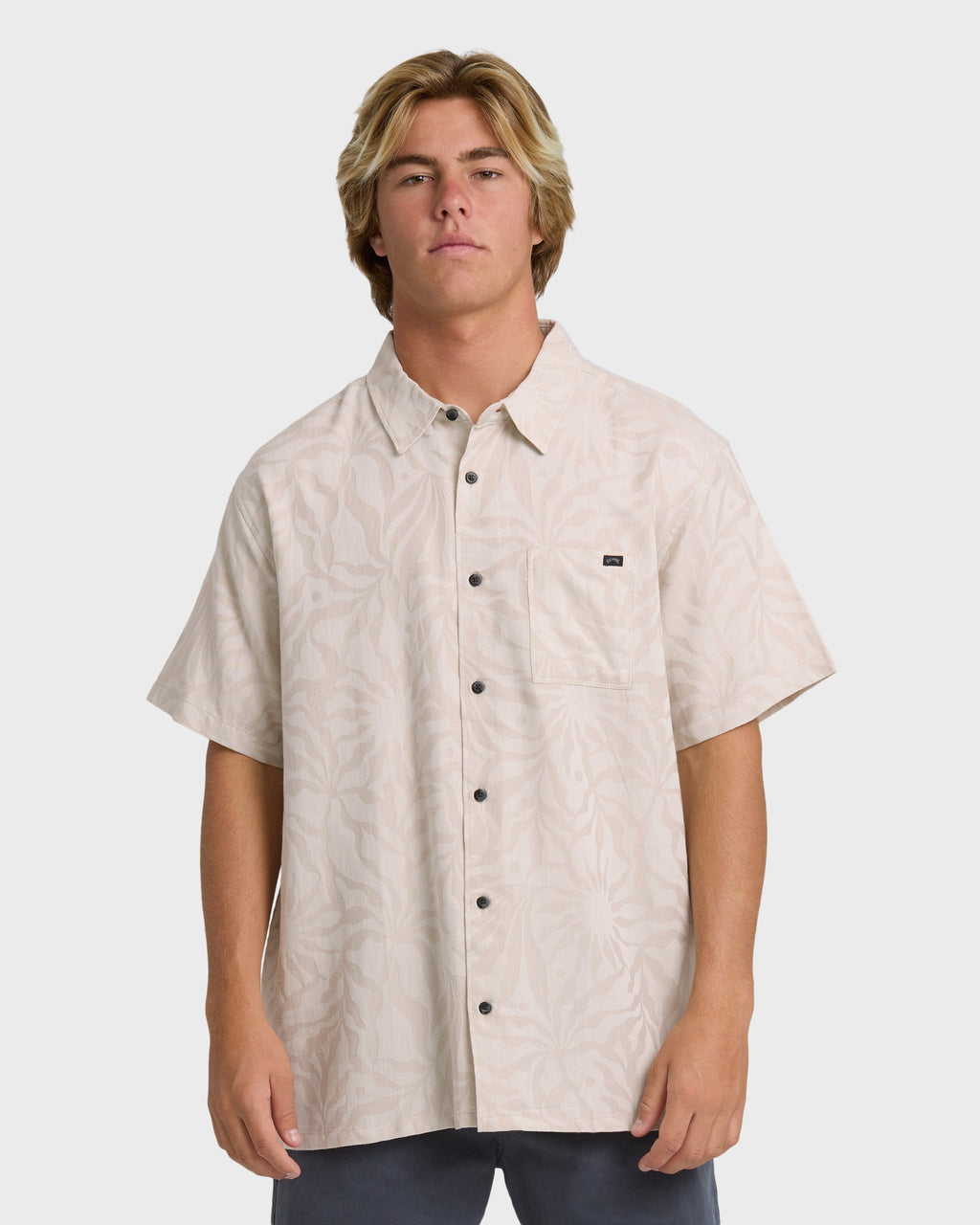 Sundays Jacquard Short Sleeve Woven Shirt - Ash