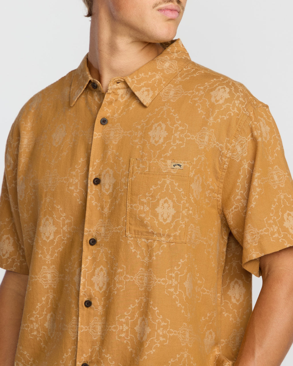 Sundays Jacquard Short Sleeve Woven Shirt - Golden Haze