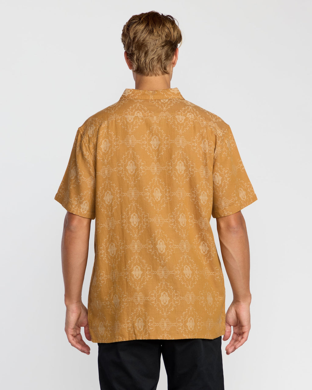 Sundays Jacquard Short Sleeve Woven Shirt - Golden Haze