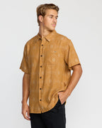 Sundays Jacquard Short Sleeve Woven Shirt - Golden Haze