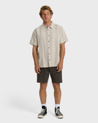 Sundays Jacquard Short Sleeve Woven Shirt - Oatmeal