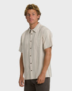 Sundays Jacquard Short Sleeve Woven Shirt - Oatmeal