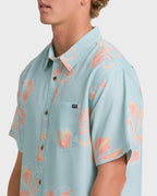 Sundays Lounge Short Sleeve Woven Shirt - Corydalis Blue