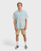 Sundays Lounge Short Sleeve Woven Shirt - Corydalis Blue