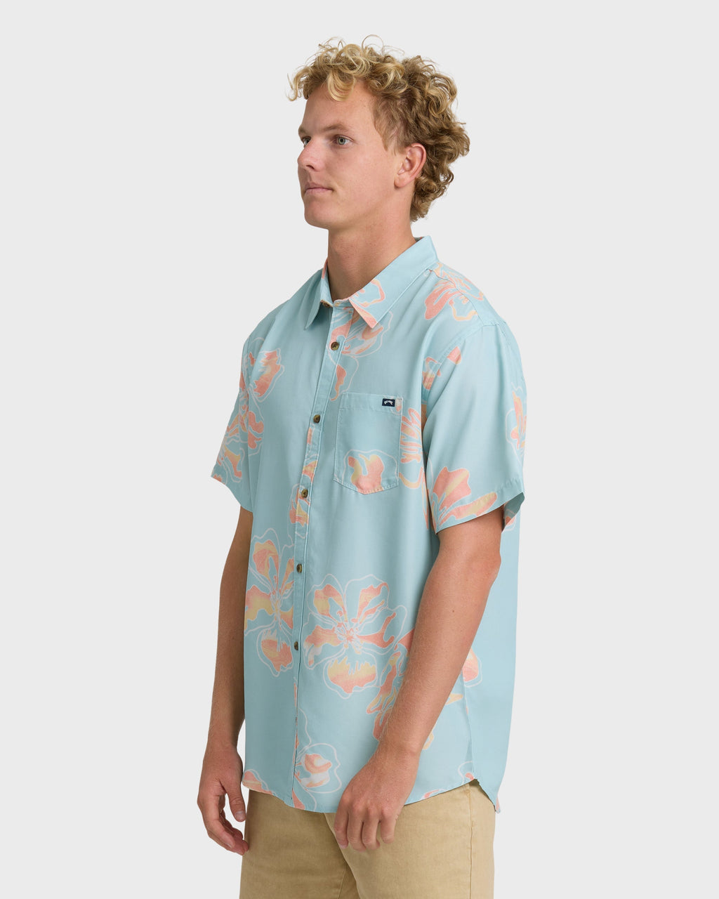 Sundays Lounge Short Sleeve Woven Shirt - Corydalis Blue