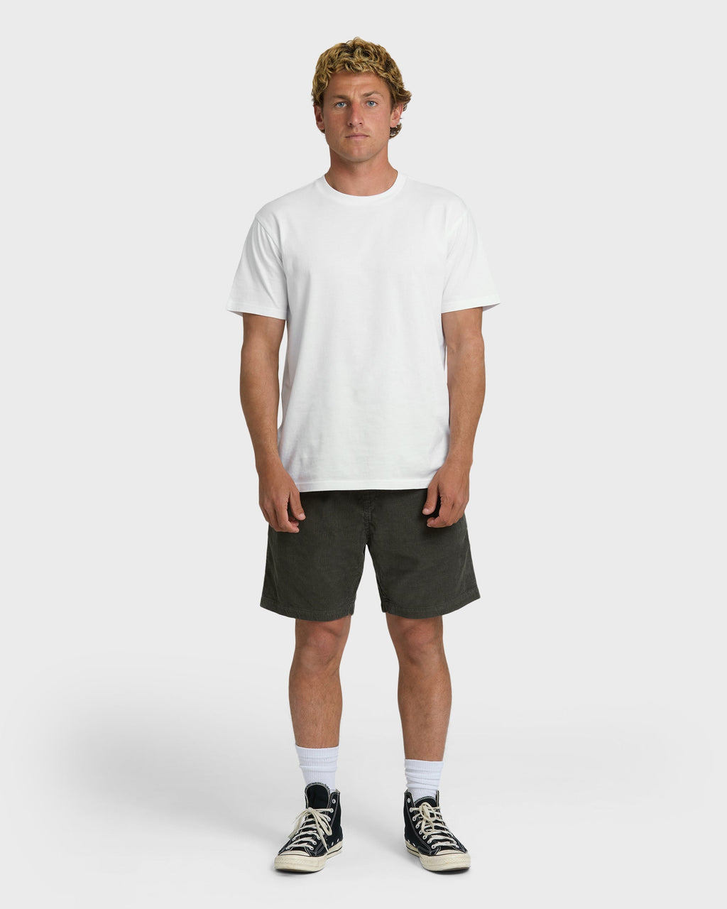Larry Layback 19 Cord Shorts - Dark Gray