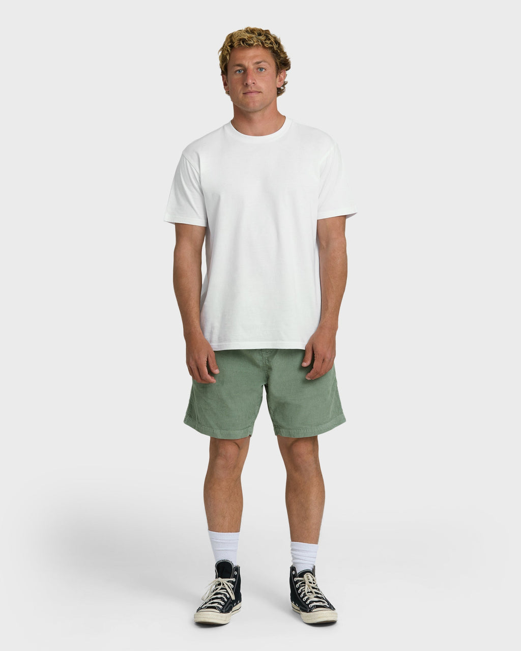 Larry Layback 19 Cord Shorts - Moss