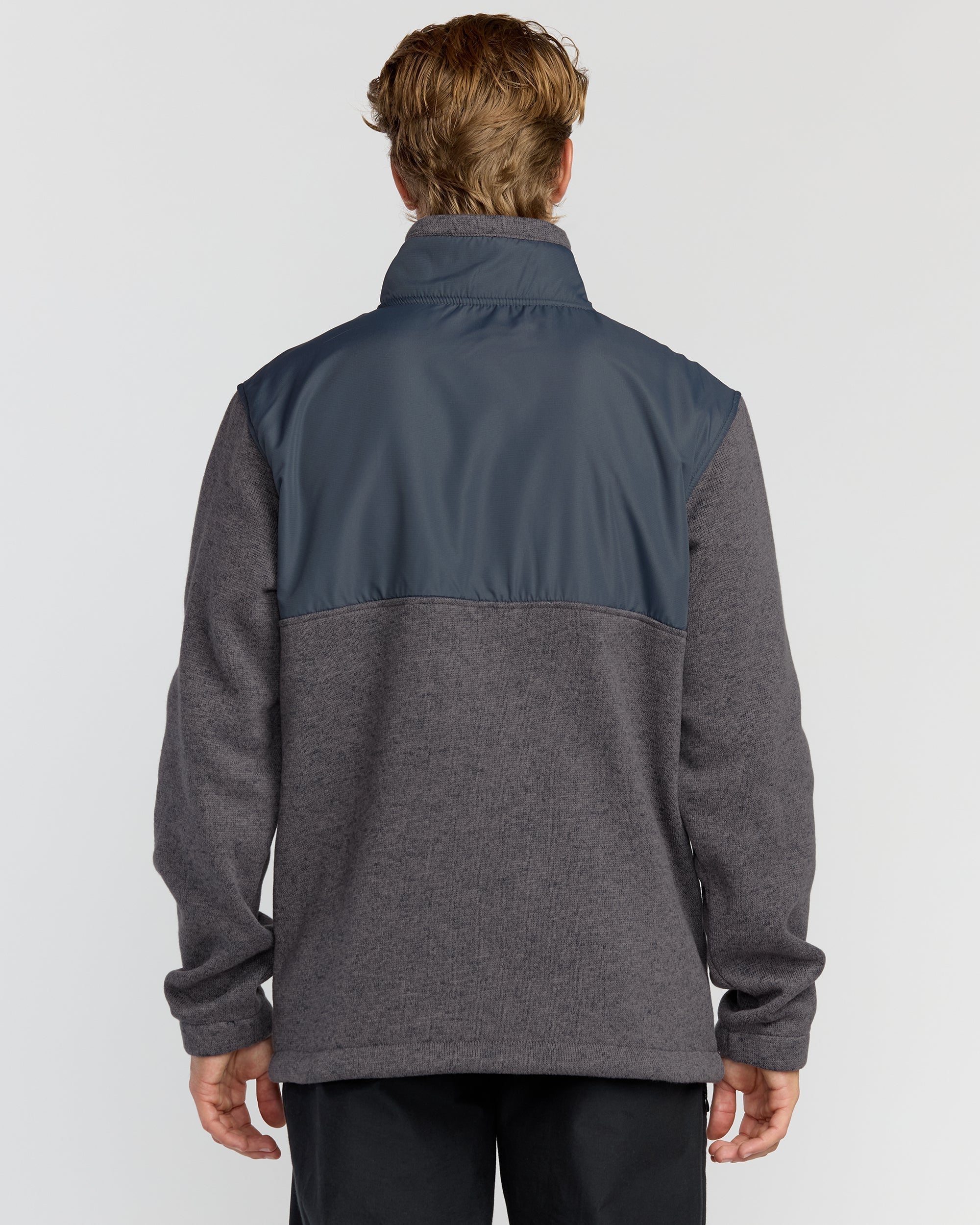Boundary Blocked Mockneck Sweatshirt - Dusty Purple