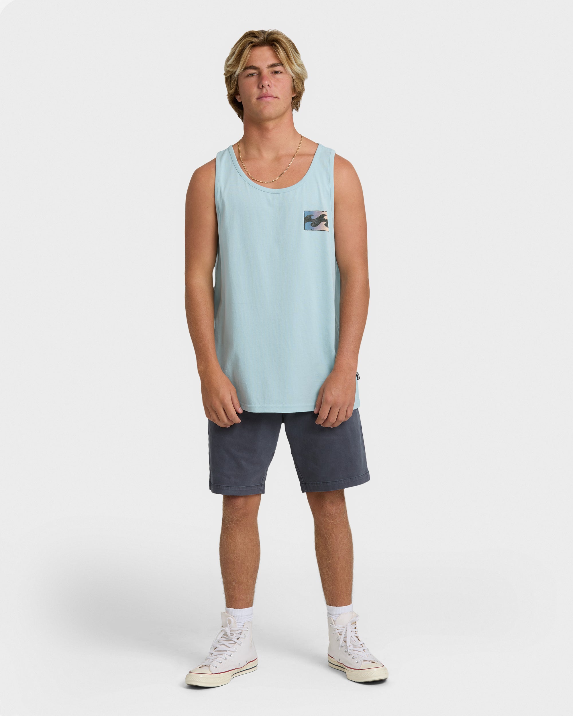 Crayon Wave Tank - Dusty Blue