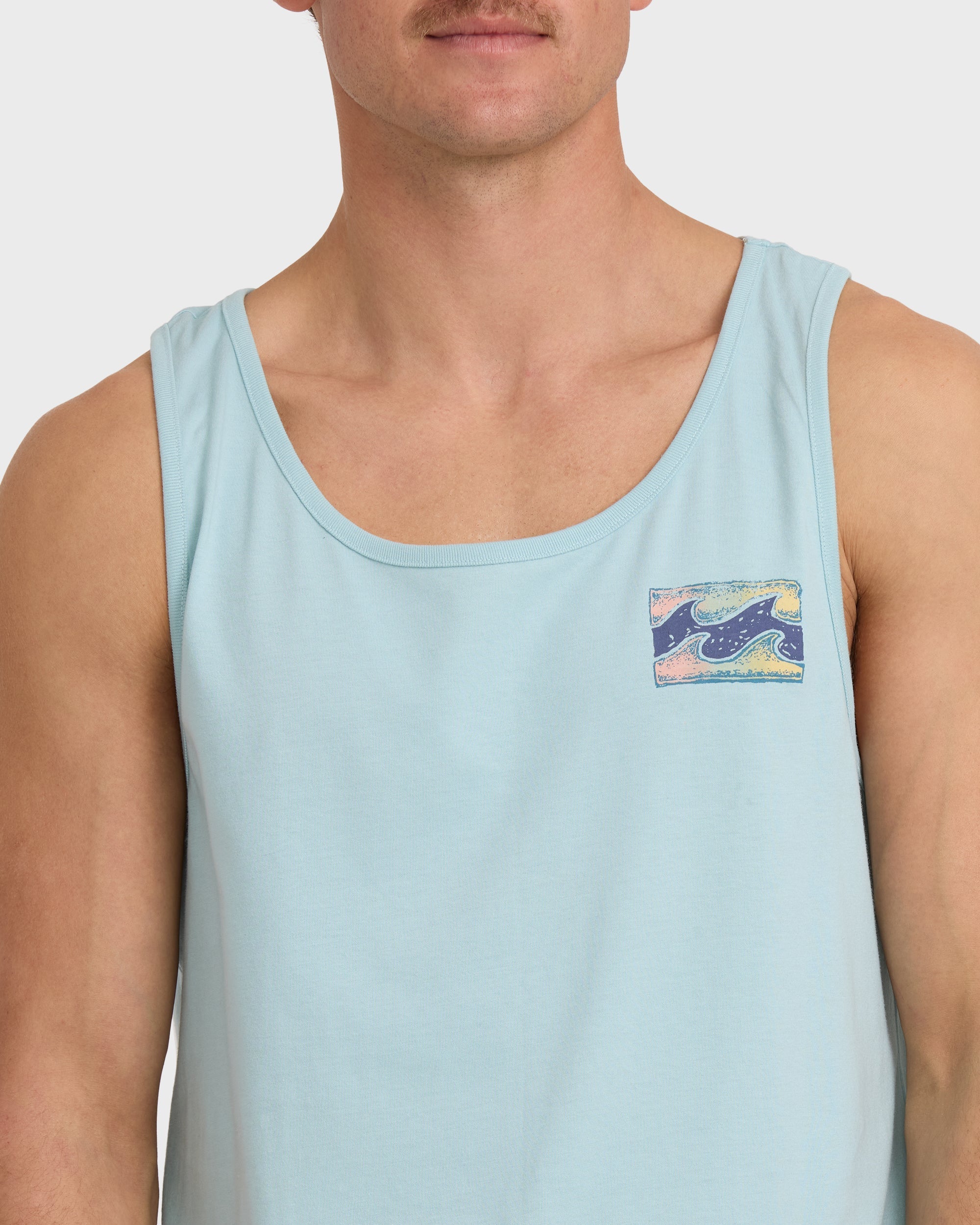 Crayon Wave Premium Tank - Dusty Blue