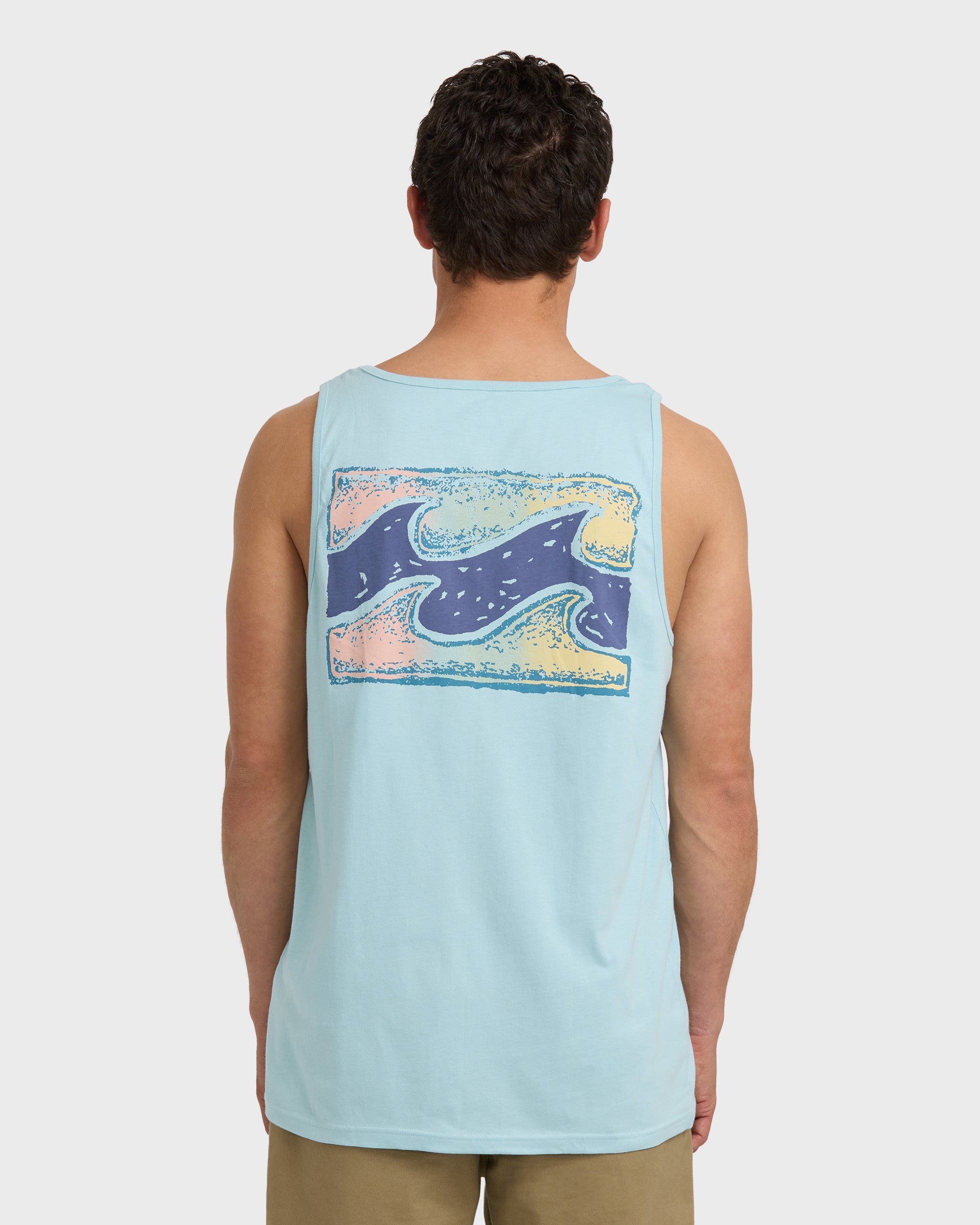 Crayon Wave Premium Tank - Dusty Blue