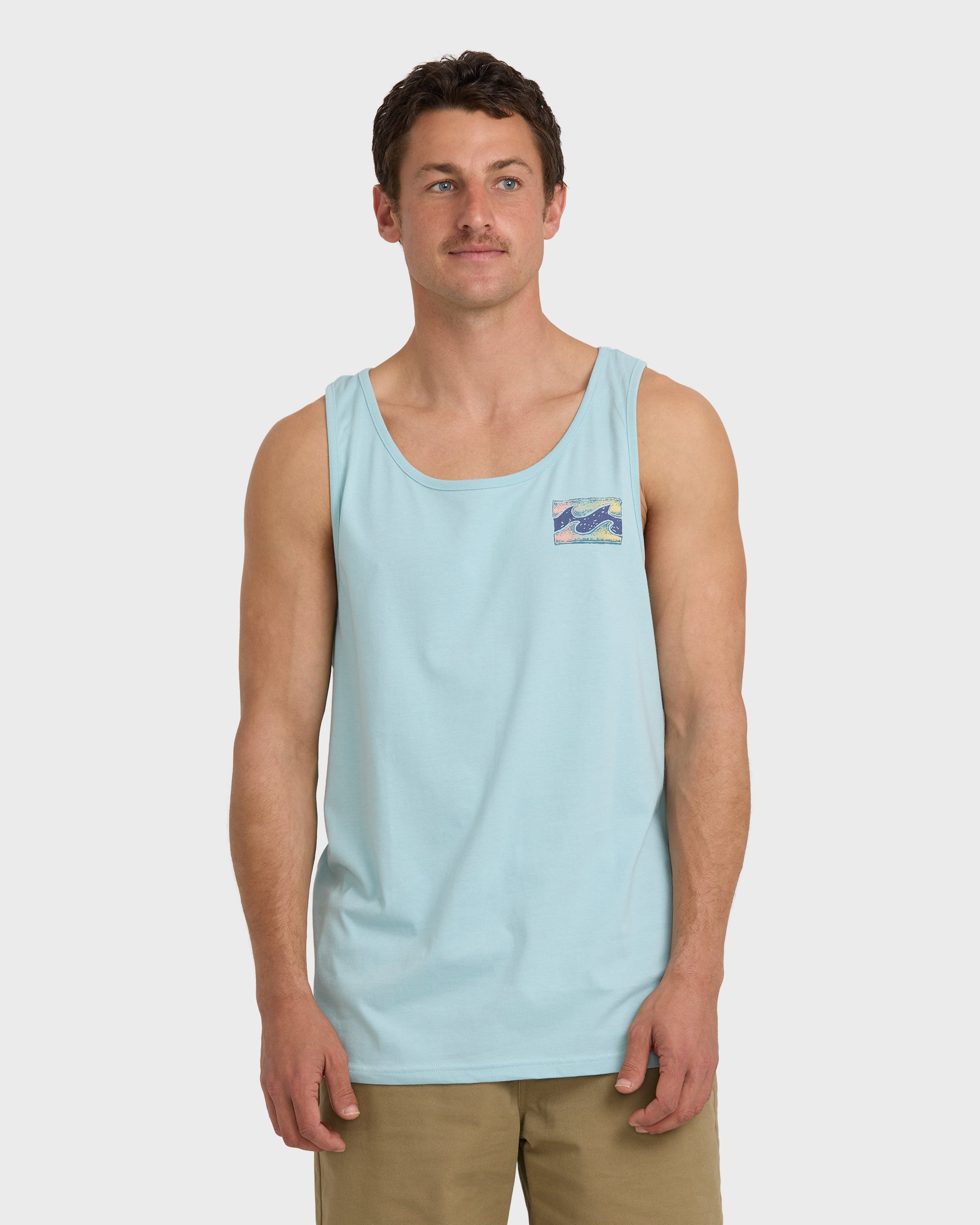 Crayon Wave Premium Tank - Dusty Blue