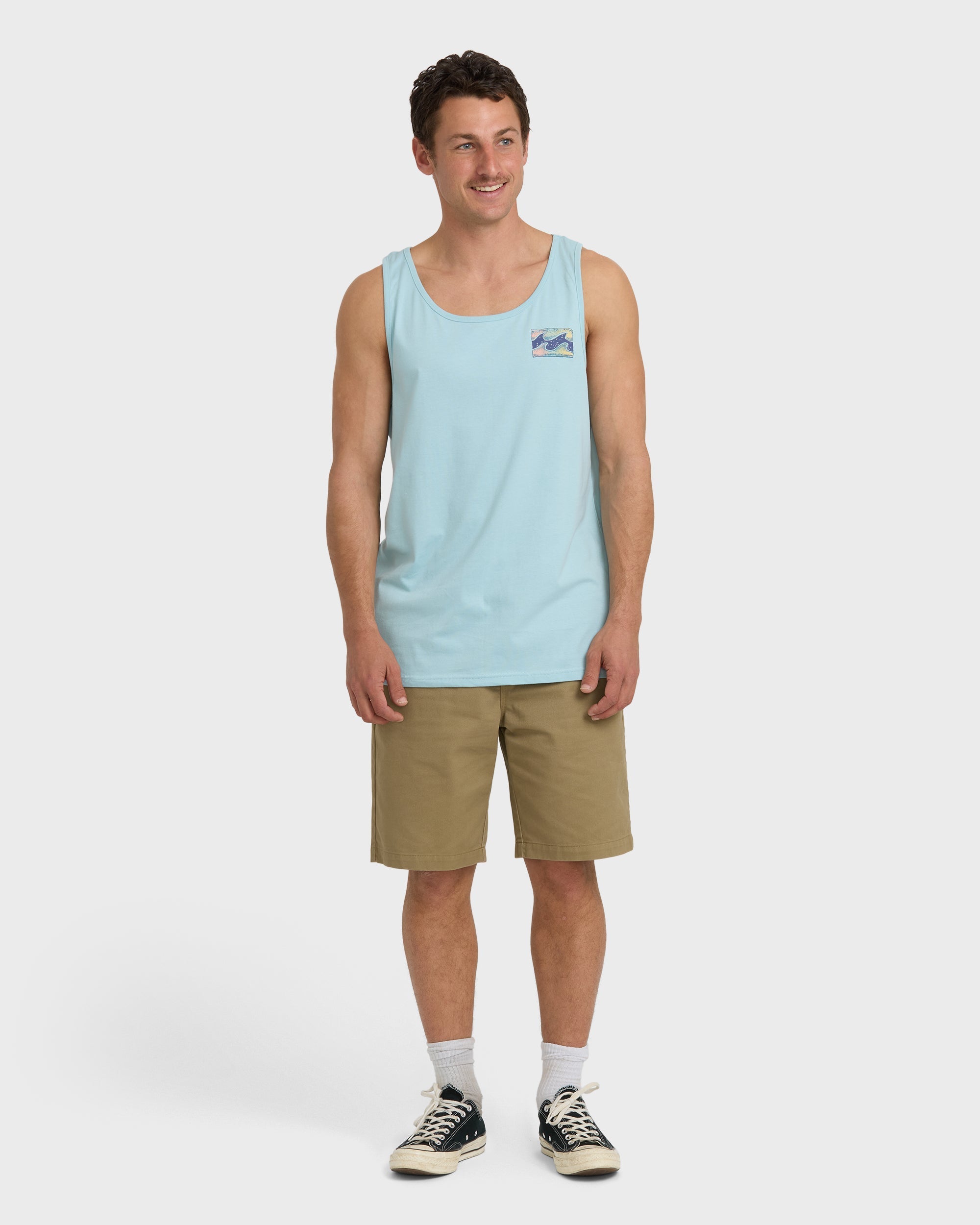 Crayon Wave Premium Tank - Dusty Blue
