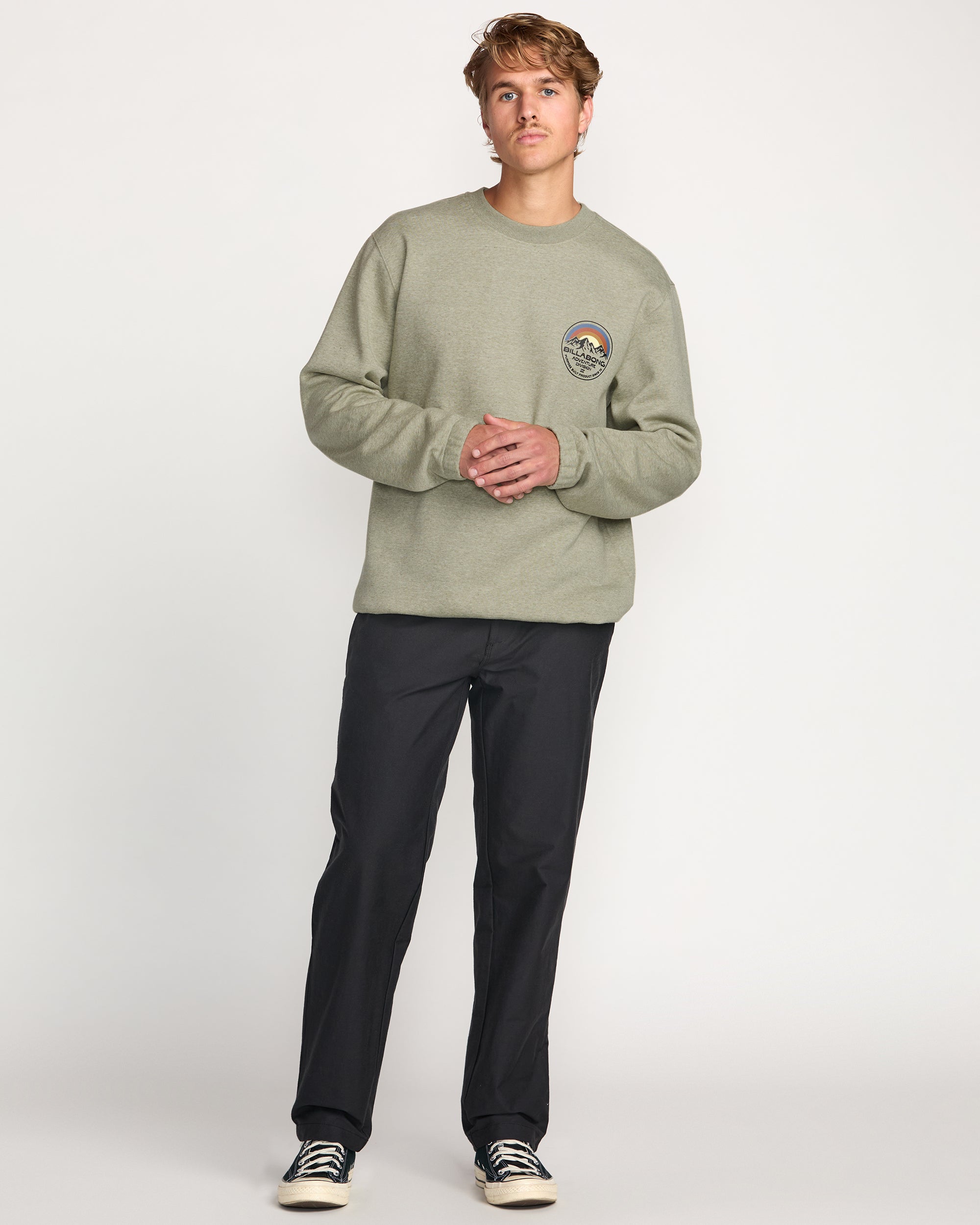 Compass Crew Sweatshirt - Sage Heather