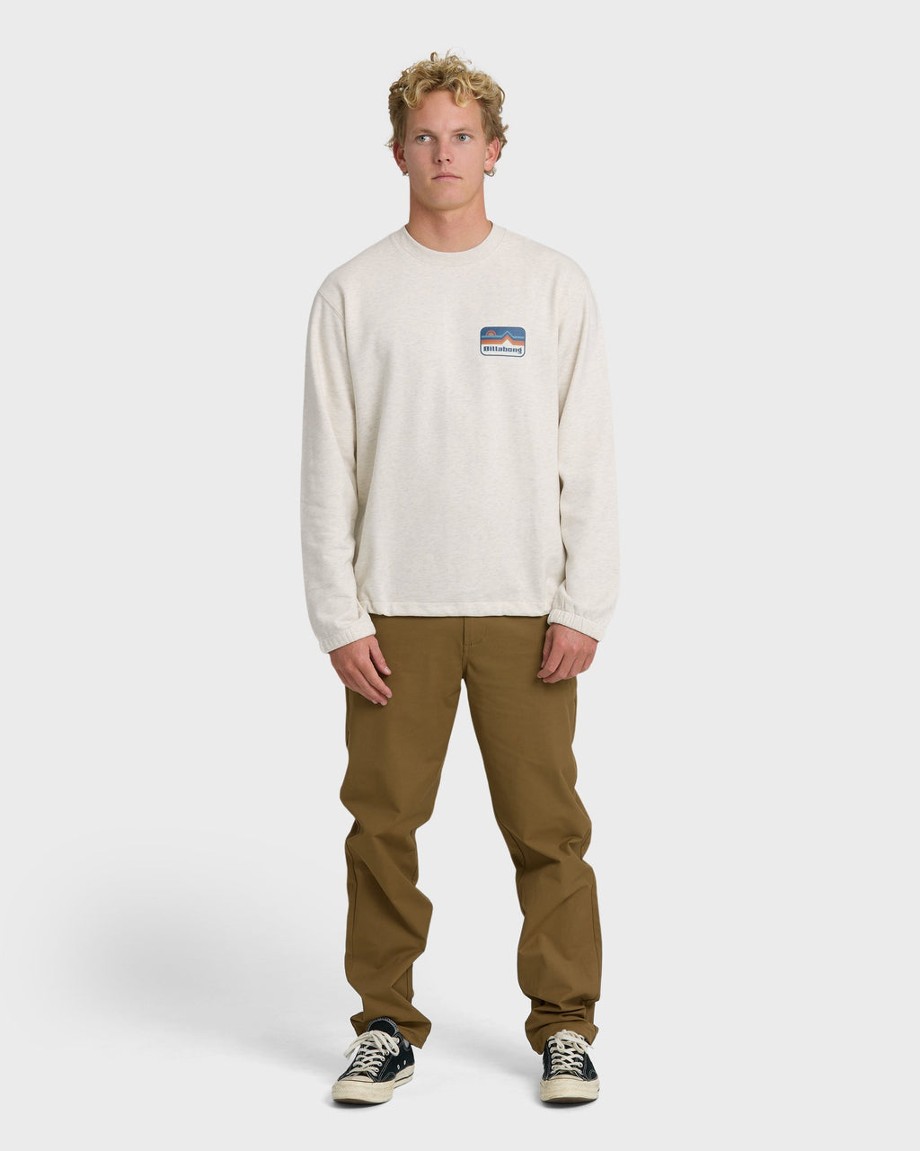 Compass Crewneck Sweatshirt - Oatmeal Heather.