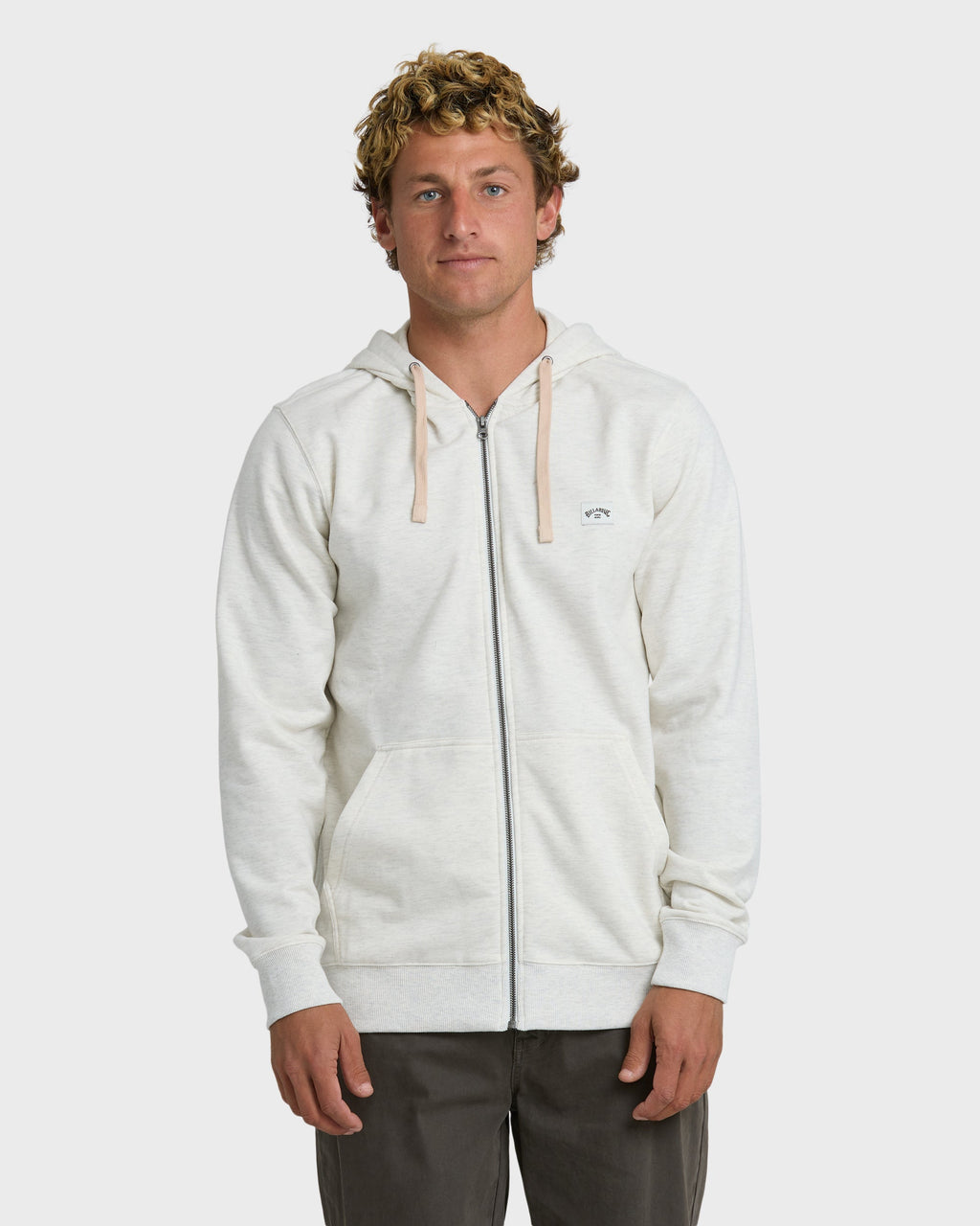 All Day Zip Front Hoodie - Light Gray Heather