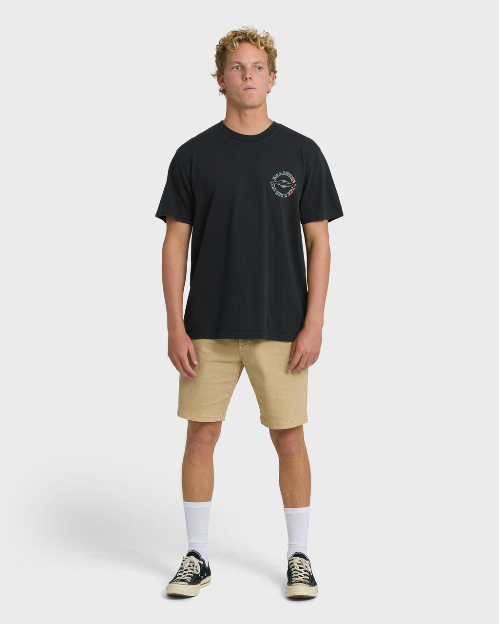 Hollow Diamond Wave Washed Premium Short Sleeve T-Shirt - Black