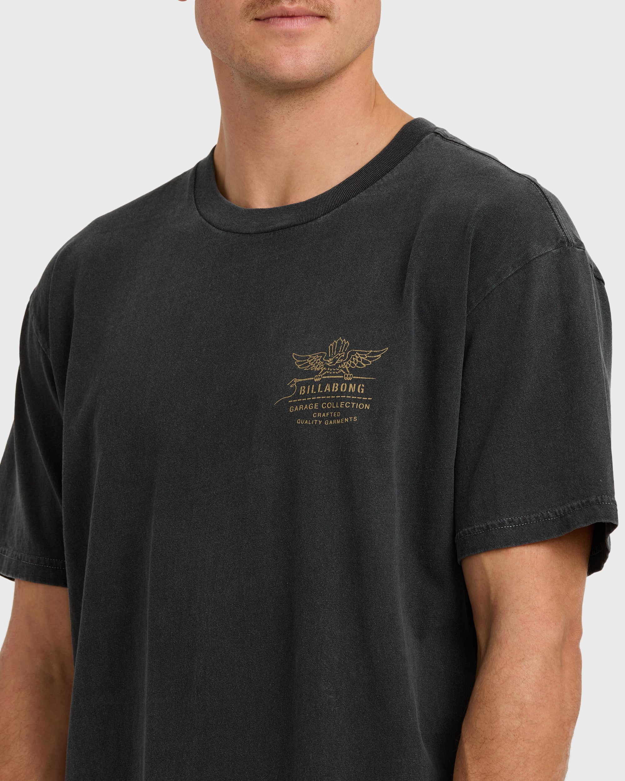 Wingspan Garage Regular Short Sleeve T-Shirt - Washed Black