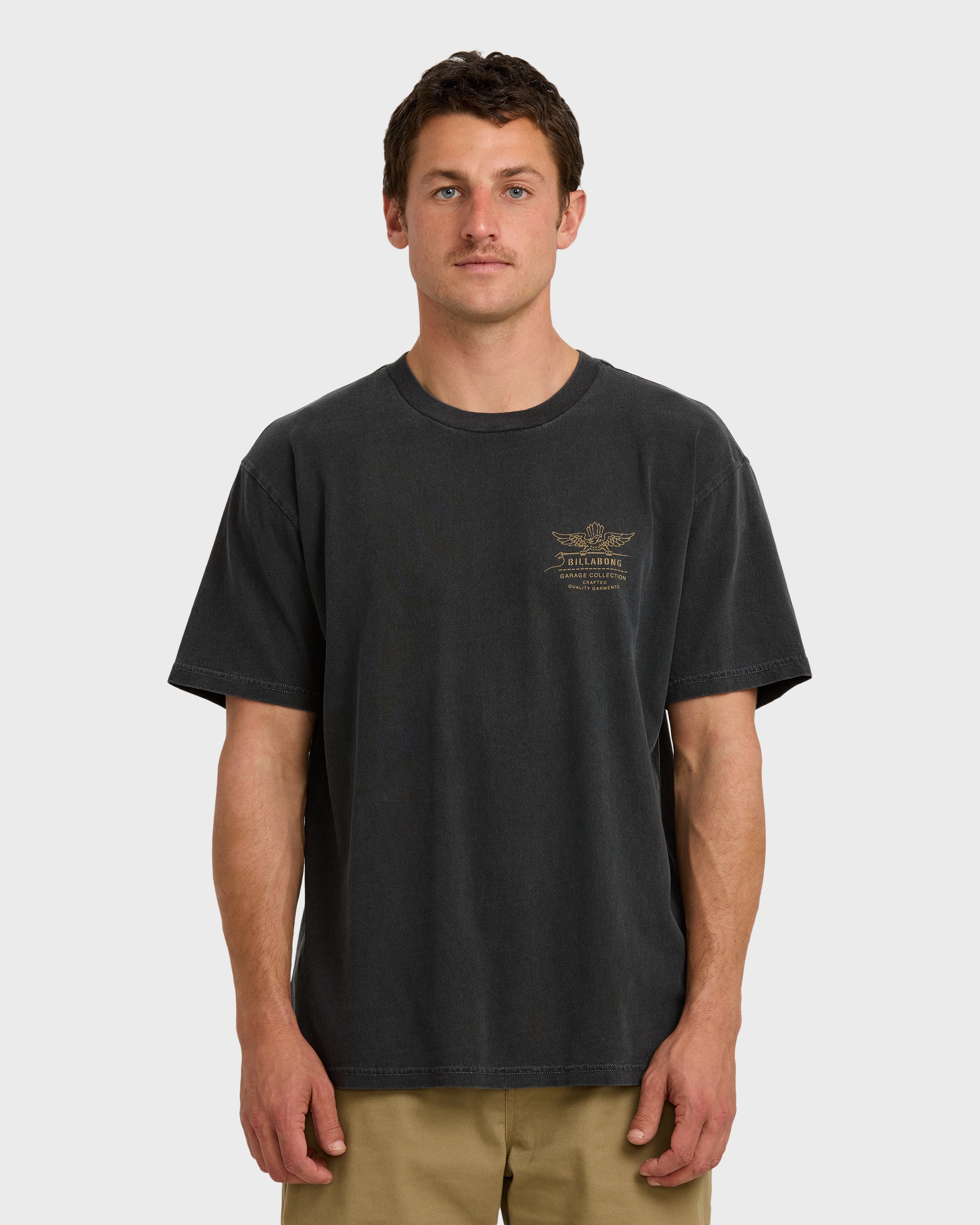 Wingspan Garage Regular Short Sleeve T-Shirt - Washed Black