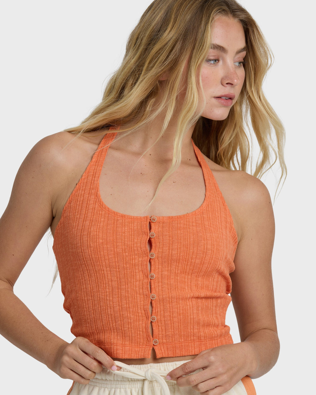 Friday Night Knit Halter Top - Saffron