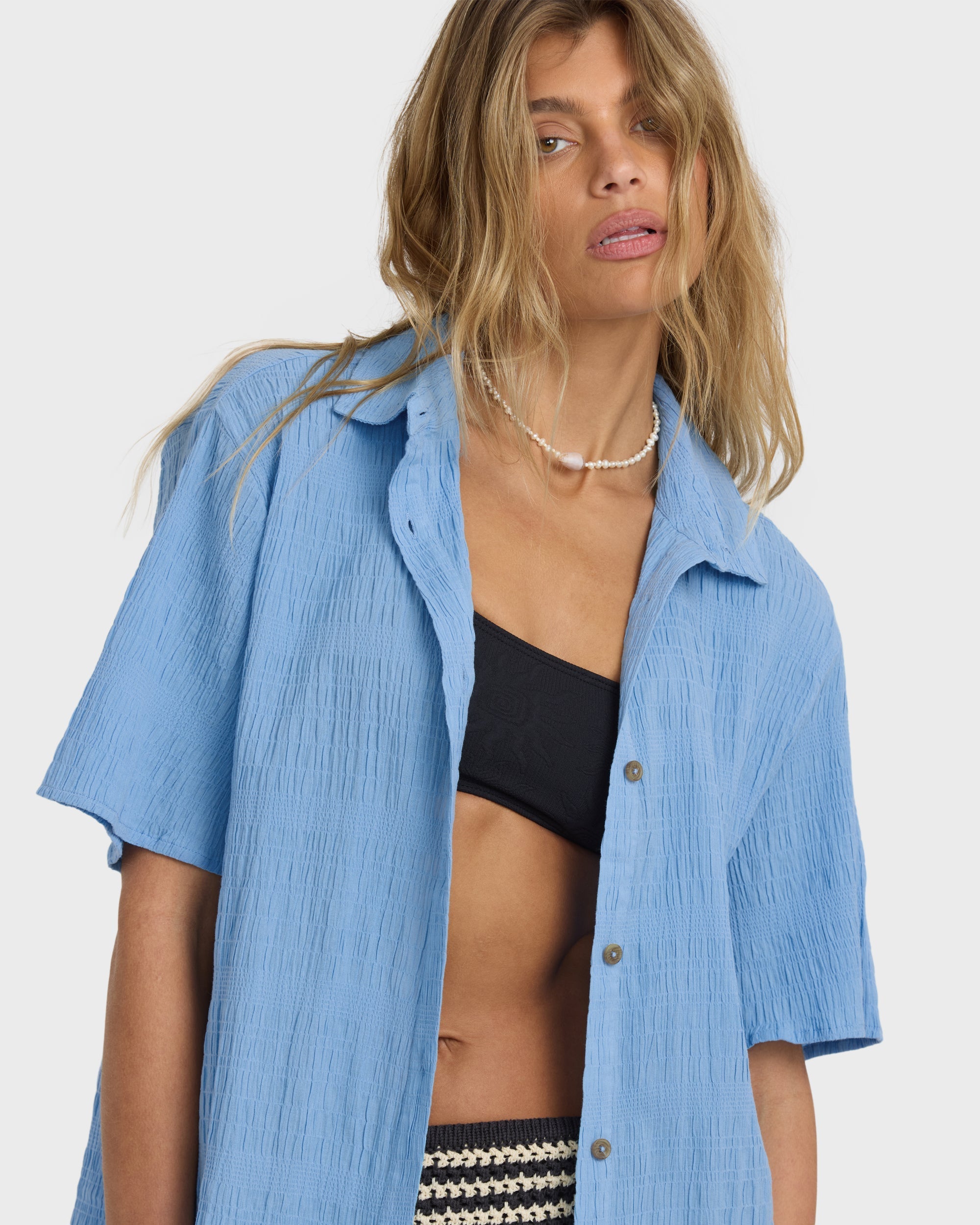 Laura Short Sleeve Shirt - Blue Drift