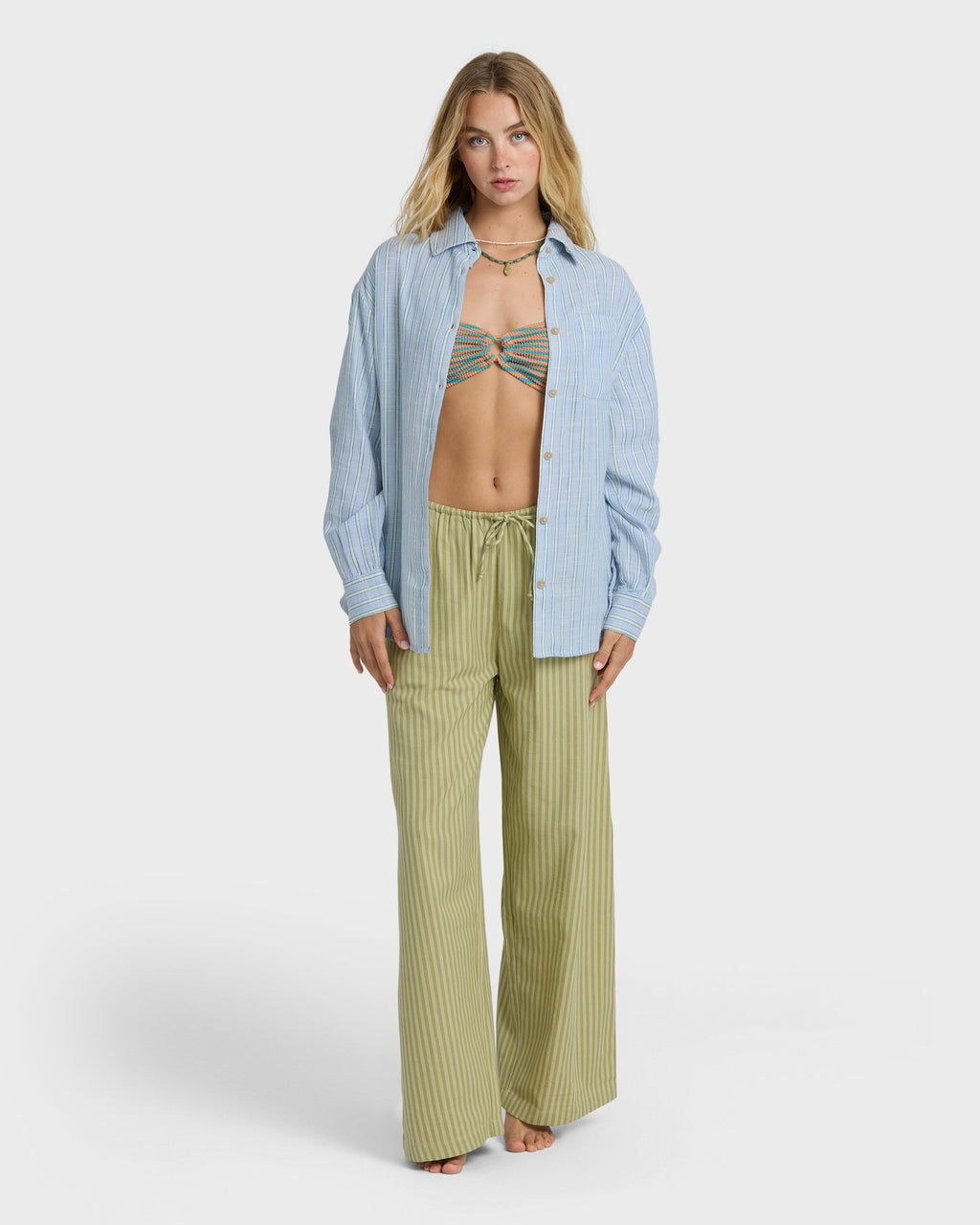 Wanderer Long Sleeve Woven Top - Twilight Blue
