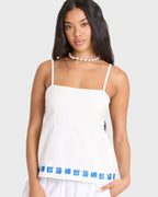 Sun Stamp Woven Tank - Salt Crystal