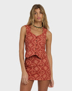 Sunny Waves Vest - Dark Coral