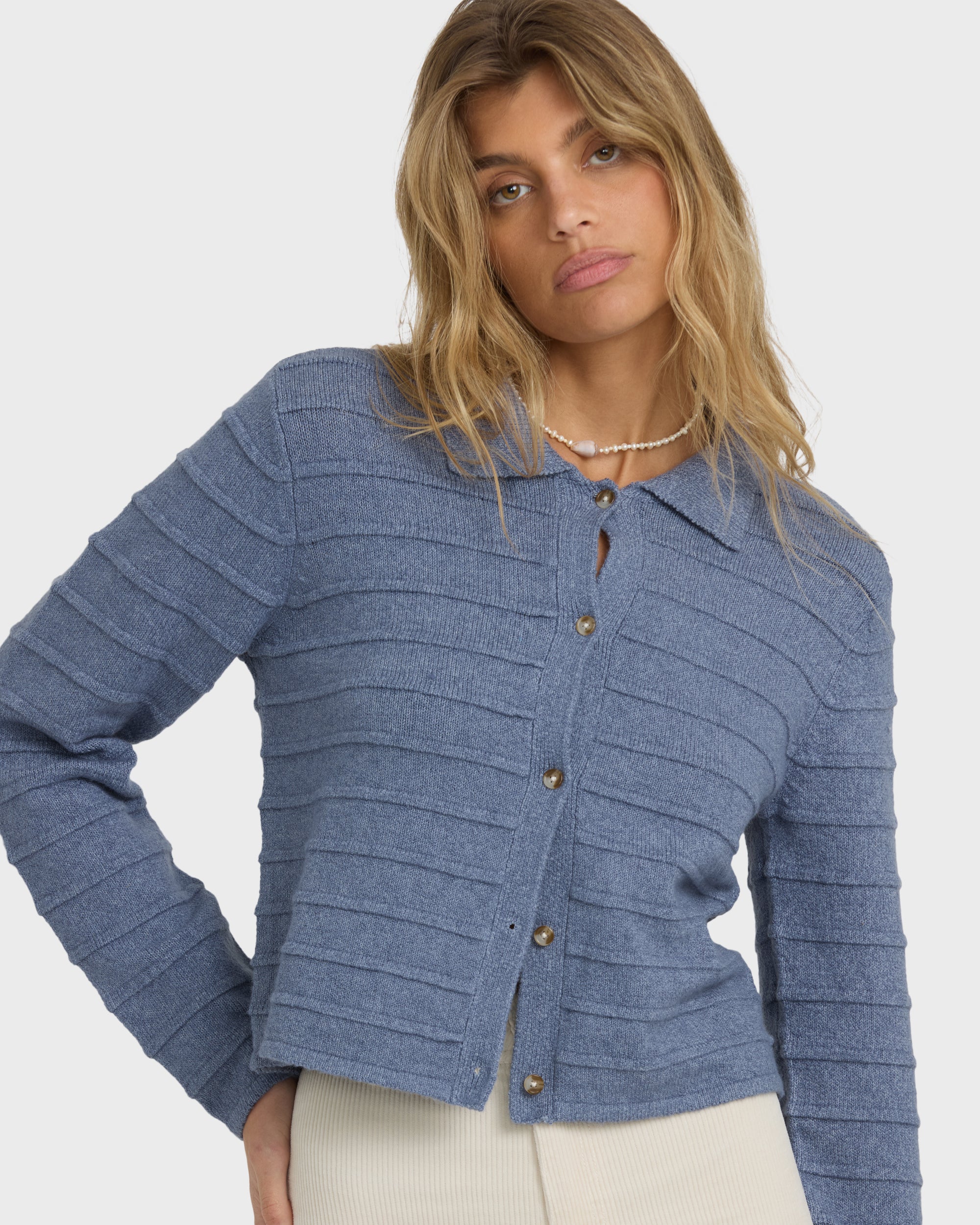 Ayla Sky Sweater - Stone Blue