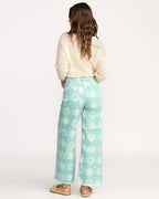 Free Fall Printed Twill Pants - Misty Blue